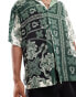 ASOS DESIGN oversized shirt in green paisley bandana print grün, 4XL - Chest 54-56 - фото #2