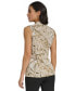 ფოტო #2 პროდუქტის Women's Printed Sleeveless V-Neck Top