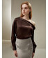 ფოტო #4 პროდუქტის Women's Silk Chic One-Shoulder Top for Women