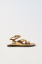 Metallic leather sandals