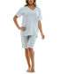 ფოტო #1 პროდუქტის Women's 2-Pc. Printed Bermuda Pajamas Set