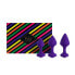 Фото #2 товара Игрушка для взрослых FeelzToys Набор из 3 анальных пробок Bibi в фиолетовом цвете
