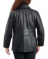 Фото #2 товара Women's Plus Size Zip-Pocket Leather Blazer Coat