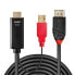 Lindy 0.5m HDMI to DisplayPort Adapter Cable - 0.5 m - DisplayPort - HDMI + USB - Male - Female - Gold