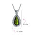 ფოტო #4 პროდუქტის Classic Bridal Jewelry Pear Shape Solitaire Teardrop Halo AAA 15CT CZ Simulated Green Peridot Pendant Necklace Prom Bridesmaid Wedding Rhodium Plated