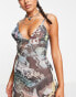 Jaded London mesh beach summer dress in butterfly print