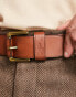 Polo Ralph Lauren smooth leather belt in tan with pony logo Бежевый, W36 - фото #3