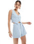 In The Style x Perrie Sian tailored short co-ord in baby blue