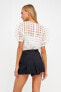 Women's Plaid Sheer Puff Sleeve Top