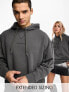 Фото #2 товара Calvin Klein Jeans Unisex seaming oversized hoodie in grey - exclusive to ASOS