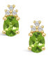 ფოტო #3 პროდუქტის Peridot (2-3/4 ct. t.w.) and Diamond (1/5 ct. t.w.) Stud Earrings in 14K Yellow Gold