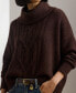 ფოტო #3 პროდუქტის Women's Aran-Knit Wool-Blend Turtleneck Sweater