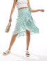 Фото #3 товара Vero Moda wrap front midi skirt in light blue floral