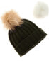 Фото #2 товара Hannah Rose Snap-Top Pom Pom Cashmere Hat Women's Green