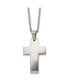 Stainless Steel Brushed Cross Pendant on a Cable Chain Necklace