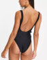 Accessorize premium wrap swimsuit in black