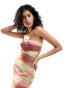 Фото #2 товара ASOS DESIGN bandeau mesh printed maxi dress in abstract smudge print