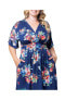 Фото #4 товара Plus Size Gia A-Line Midi Dress with Pockets