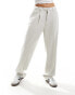 Cotton On relaxed pleated smart trousers in washed stone Verwaschenes Grau, W32 - фото #1