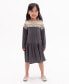 Toddler Girls Long Sleeve Drop Waist Rib Knit Dress