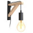 Design-Wandlampe mit Metall und Holz