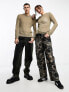 Фото #10 товара COLLUSION Unisex open stitch knitted crewneck in taupe