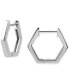 ფოტო #1 პროდუქტის Polished Hexagon Small Hoop Earrings in 18k Gold-Plated Sterling Silver or Sterling Silver, 1/2", Created for Macy's