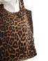 Pull&Bear shopper tote bag in leopard print - фото #3