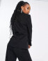 Extro & Vert Petite perfect basic jersey fitted blazer in black co-ord