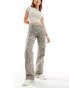 Фото #1 товара Stradivarius STR straight leg jean in leopard print