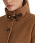 Фото #3 товара Women's Wool Blend Buckle-Collar Coat