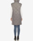 Women's Diamond Quilted Hooded Long Puffer Vest Jacket