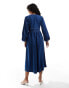 Фото #4 товара Nobody's Child Astra denim midaxi dress with tie detail in blue