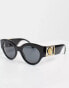 Фото #4 товара Versace oversized round sunglasses in black