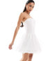 Фото #1 товара Kyo The Brand chiffon bandeau ruffle hem mini dress in white