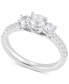 ფოტო #1 პროდუქტის Diamond Three Stone Engagement Ring (1/2 ct. t.w.) in 14k White Gold