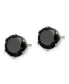 ფოტო #3 პროდუქტის Stainless Steel Polished Black Round CZ Stud Earrings