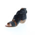 Фото #4 товара Miz Mooz Chasen P41003 Womens Black Leather Strap Heeled Sandals Shoes 6