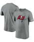 Фото #1 товара Men's Heathered Pewter Tampa Bay Buccaneers Logo Essential Legend Performance T-shirt