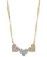 ფოტო #1 პროდუქტის EFFY® Diamond Pavé Triple Heart Pendant Necklace (1/4 ct. t.w.) in 14k Gold, White Gold & Rose Gold or 14k White Gold