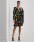 Women's Floral Belted Stretch Jersey Dress