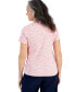 Фото #2 товара Petite Patchy Ditsy Floral Henley Short-Sleeve Top, Created for Macy's