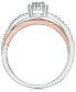 Diamond Crossover Promise Ring (1/4 ct. t.w.) in Sterling Silver and 14k Rose Gold