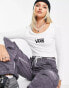 Vans Logo long sleeve crop top in white Exclusive at ASOS