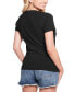 ფოტო #2 პროდუქტის Women's Embellished Triangle Logo Scoop-Neck T-Shirt