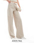 Фото #2 товара ASOS DESIGN Tall double waistband tailored trouser in taupe stripe