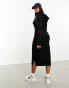 Фото #4 товара Threadbare Quinnie hoodie midi jumper dress in black