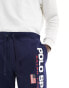 Фото #4 товара Polo Ralph Lauren Sports capsule flag logo cuffed joggers in navy