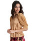 Фото #3 товара Women's Mixed-Media Chiffon Puff-Sleeve Top