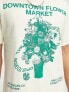 PacSun – T-Shirt in Creme mit „Flower Market“-Motiv